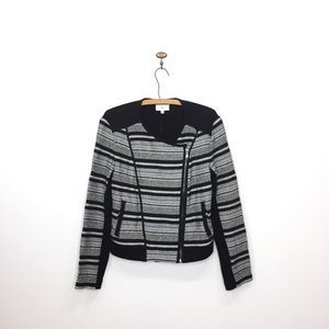Lou + Grey black Aztec print zippered moto style jacket Small